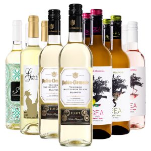 ארגז יין - 12 בקבוקים לבנים ורוזה קלילים (₪37/בקבוק)