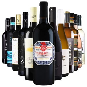 12 בקבוקים לבנים ואדומים