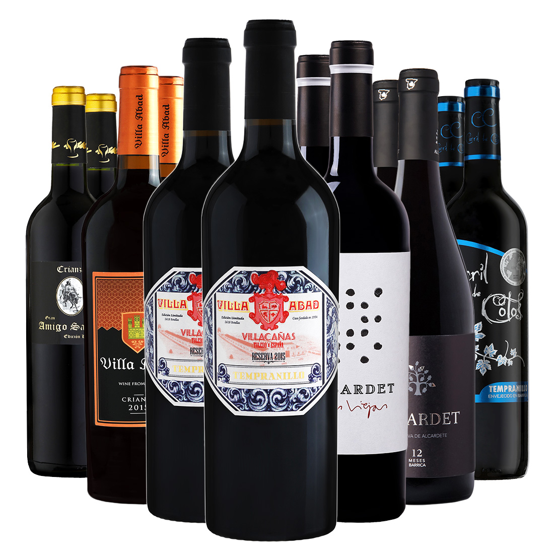 ארגז יין - 12 בקבוקים אדומים מיושנים (₪50/בקבוק)